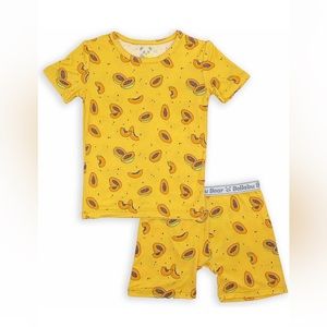 Bellabu Bear Kids’ Papaya Two-Piece Fitted Pajamas